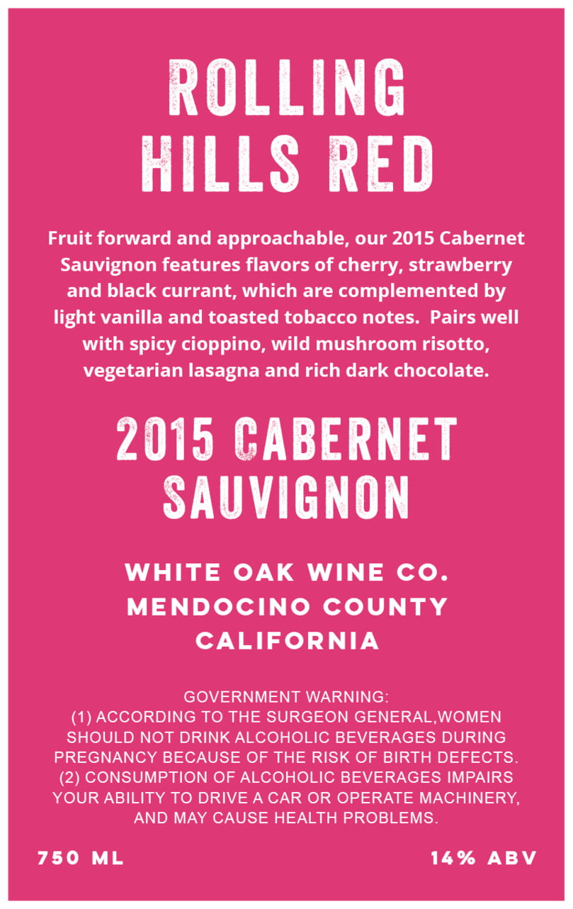 large wine text labels - bright pink - elements (set of 8)