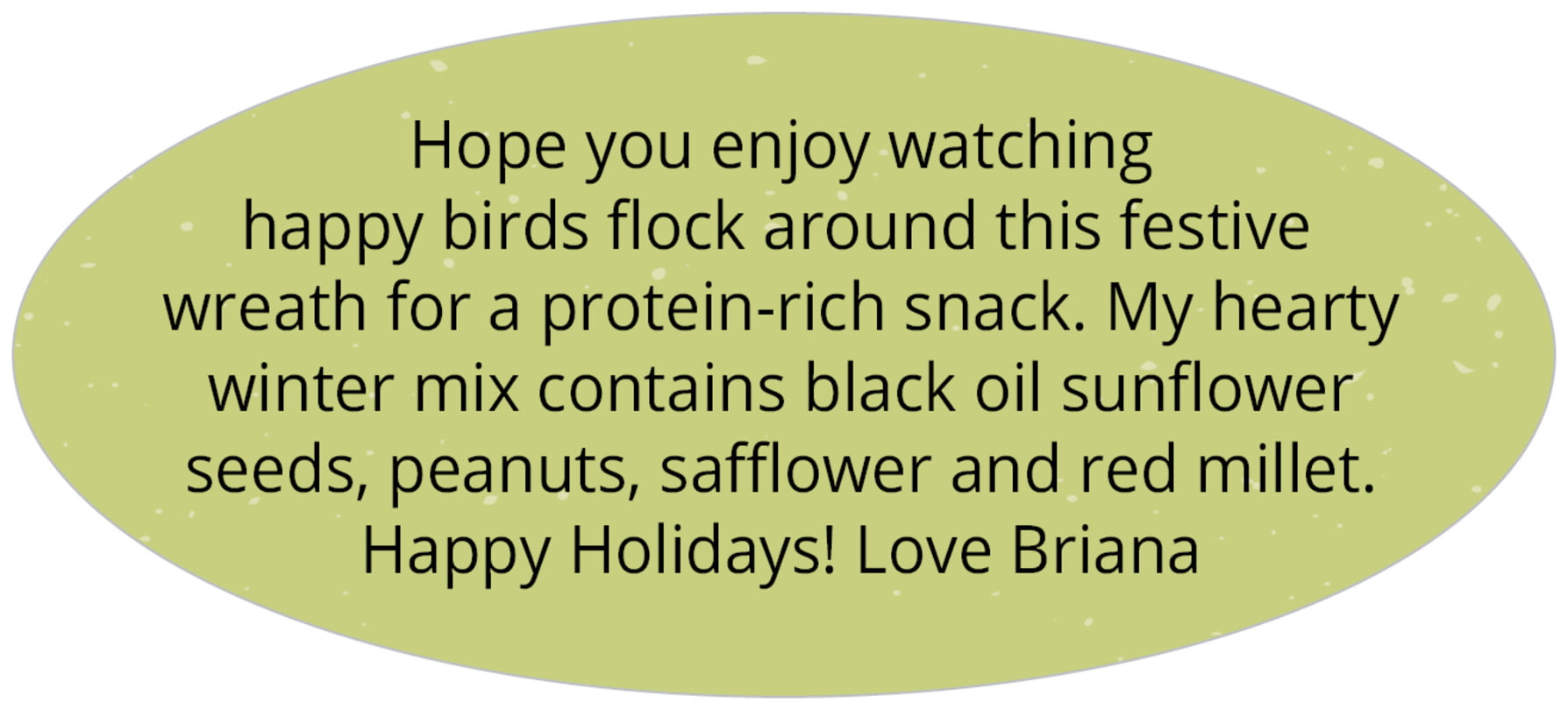 small oval custom text labels - green tea - merry birdies (set of 30)