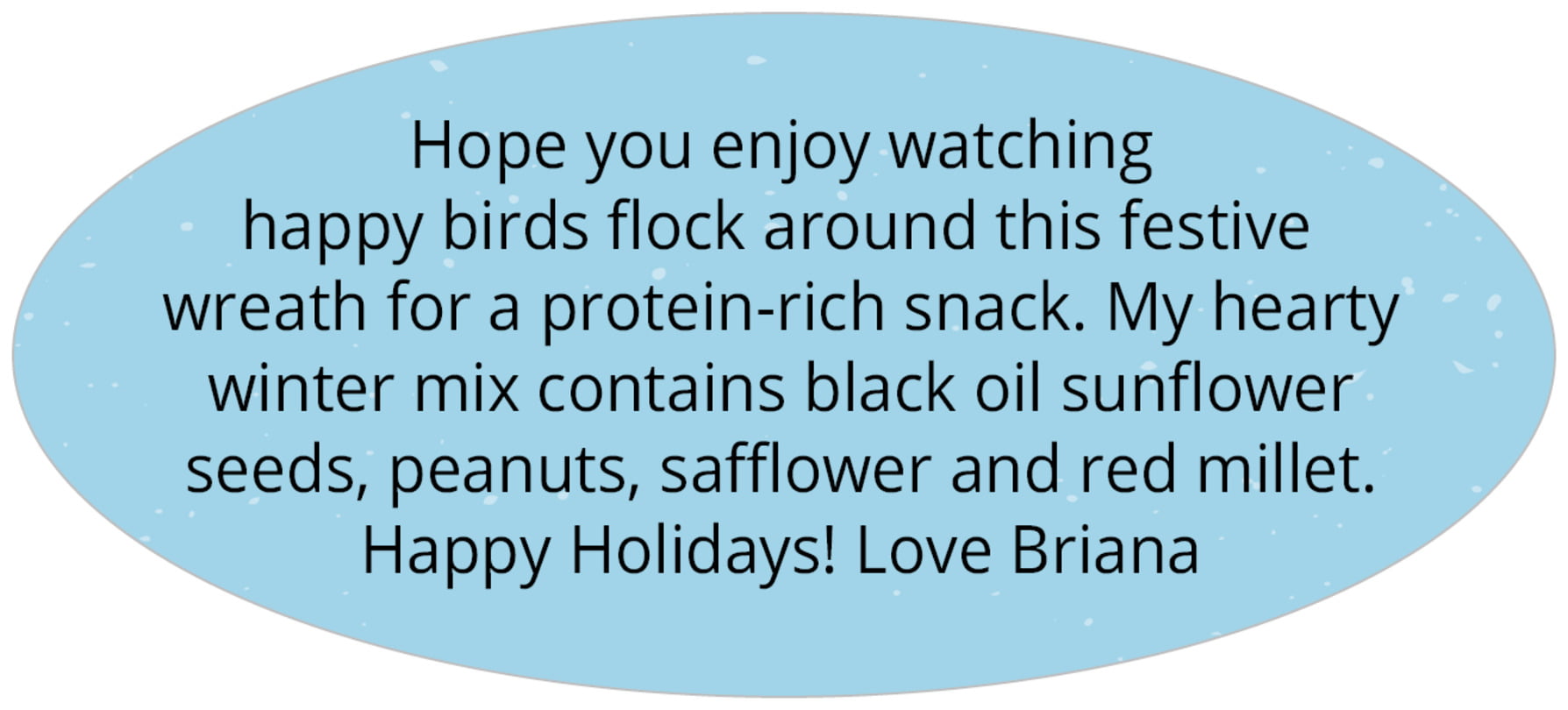 small oval custom text labels - sky - merry birdies (set of 30)