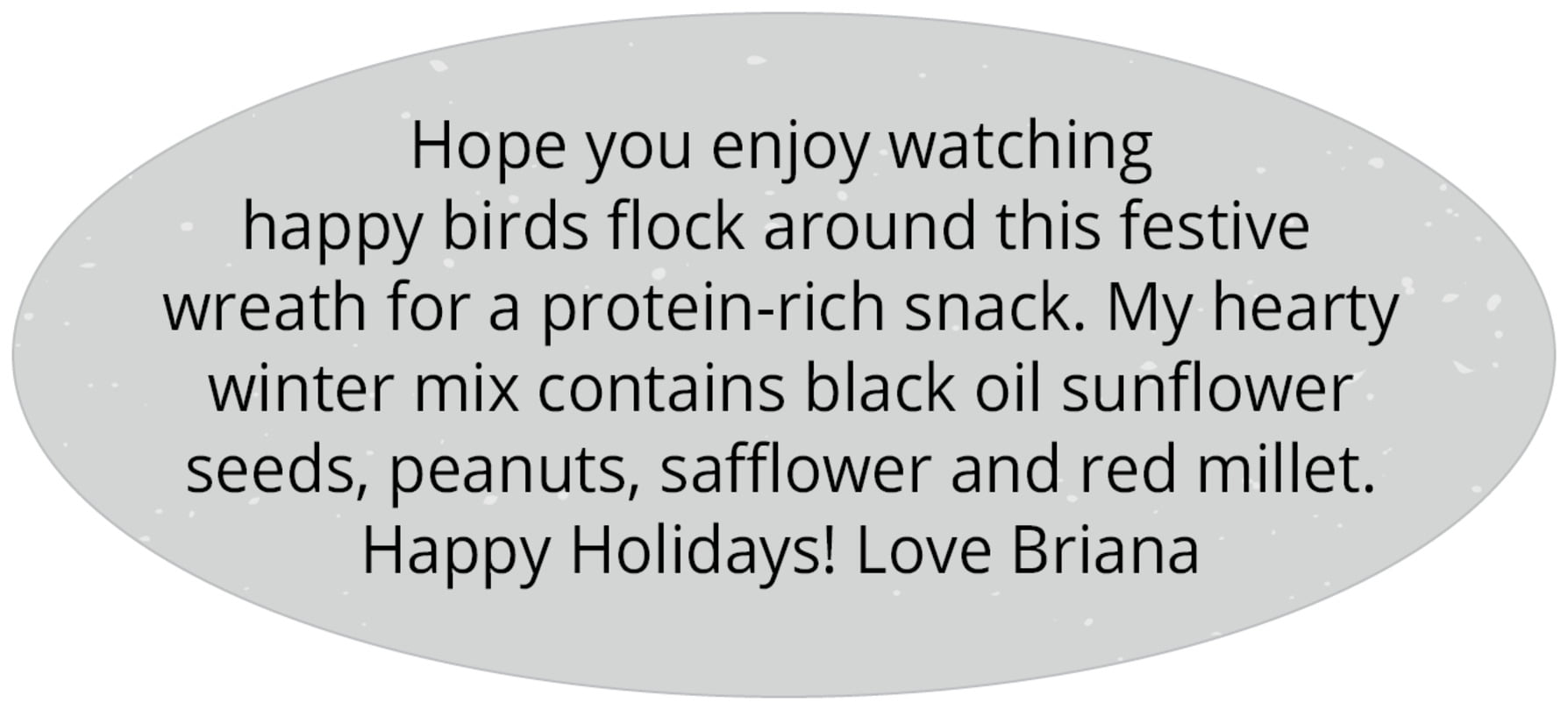 small oval custom text labels - stone - merry birdies (set of 30)